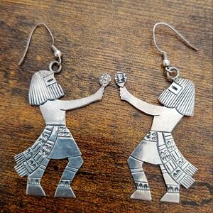 Rare Douglas Etsitty Silver Navajo earrings